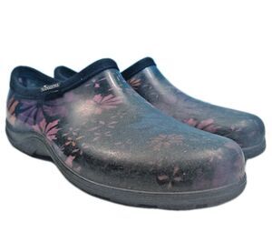 Sloggers Women's Waterproof Garden Shoes Size 10 Flower Power Purple Floral